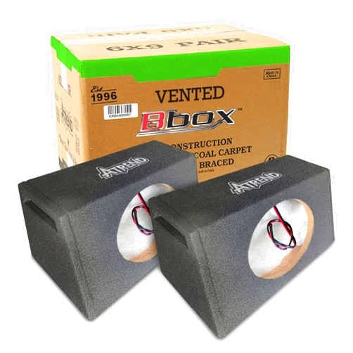 Atrend Bbox Vented 6” x 9” Pro Audio Tuned Speaker Subwoofer Enclosures - Designed, Engineered in USA - Improve Audio Quality, Sound & Bass - Nickle Finish Terminals