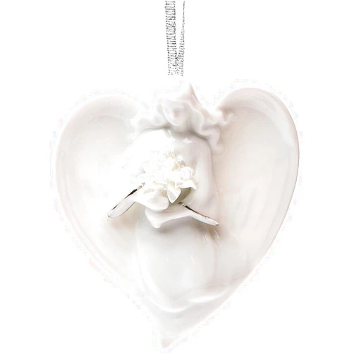 ATD Appletree Design Angel Holding Flower Ornament, 3-1/8-Inch Tall, Includes Ribbon for Hanging