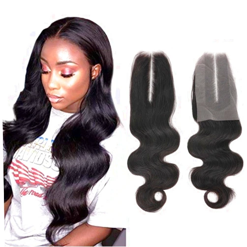 BLISSHAIR 2x6 Hd Lace Closure Deep Part Body Wave Human Hair 100% Virgin Remy Hair Unprocessed 2x6 Closure with Baby Hair Natural Black Color(14 inch)