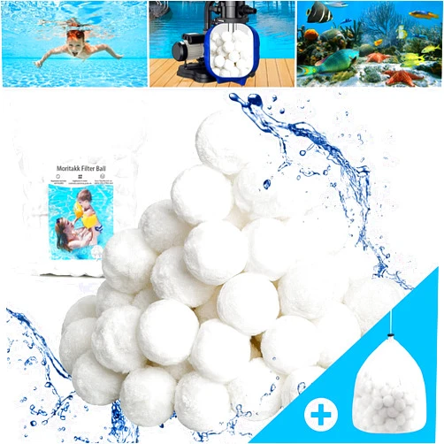 Moritakk 3.08 lbs Pool Filter Ball for Sand Filter Pump for Above Ground Pool,Reusable Eco-Friendly Filter Balls Replace Pool Filter Sand (Equals 100 lbs Pool Filter Sand).…