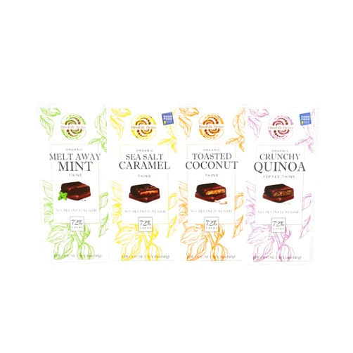 Blissfully Better - Quinoa Thins, Caramel Thins, Mint Thins & Coconut Thins Variety Pack (4 Bars, 1.6 oz)