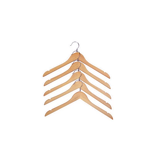 Proman Products Kascade Wooden Hanger with Shoulder Notches, Natural, 50 Piece / Box