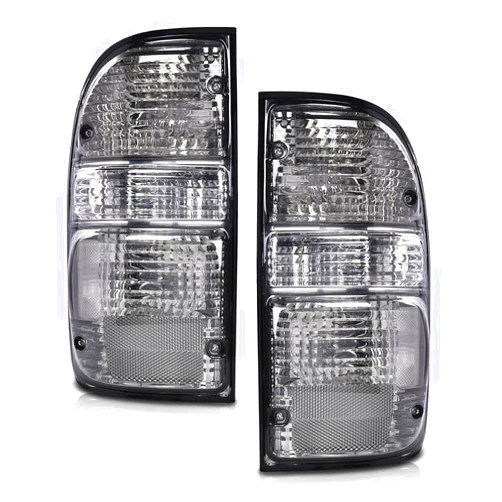 PIT66 Rear Tail Lights Brake Lamps Compatible with Toyota Tacoma 2001 2002 2003 2004, 81560-04060, 81550-04060, TO2800139, TO2801139 Smoke Lens Bulb and Harness Included