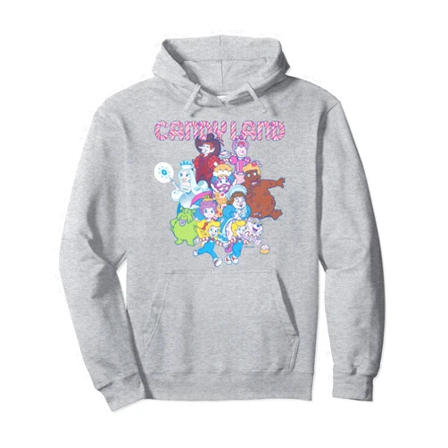 Candy Land Retro Game Characters Group Shot Logo Pullover Hoodie