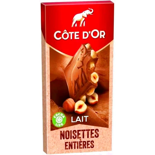 COTE D'OR - MILK CHOCOLATE AND WHOLE HAZELNUTS PACK OF 4 - 720G