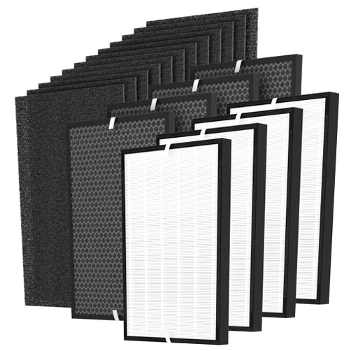 SAKEGDY 4 Sets Air220 Air320 Replacement Filters Compatible with Bissell Air320 Air220 2768A 2609A Air Cleaner Purifier with True HEPA Filter, Pre-Filter and Activated Carbon Filter, Part # 2677, 2678, 2804
