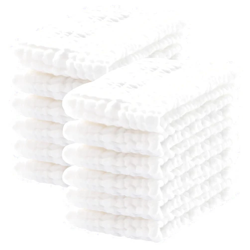 Lovely Care 12 Pack Muslin Burp Cloths 100% Cotton Muslin Cloths Large 20''x10'' Extra Soft and Absorbent Baby Burping Cloth - White