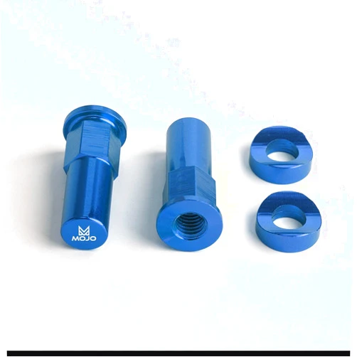 MojoMotoSport - Anodized CNC Billet Rim Lock Nuts & Tapered Washers - Husky Blue - MOJO-HUS-RL