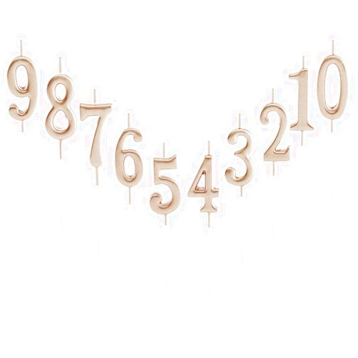 Gemgoo 10 Pieces Birthday Candles Cake Numeral Candles Number 0-9 Glitter Cake Topper Decoration for Party, Wedding, Bottle Service, Night Club,Kids,Adults (Champagne Gold)