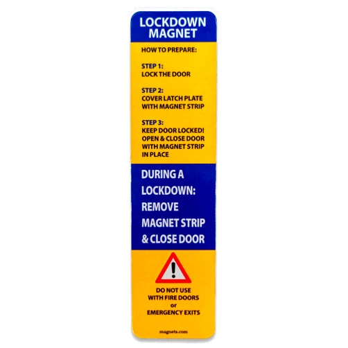 Make Your Message Stick 10 Pack - Lockdown Magnetic Strips for School Lockdowns - New and Improved! Durable 40mil Magnetic Strip (Blue)… Made in The USA