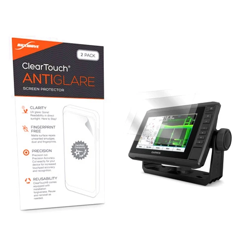 BoxWave Screen Protector Compatible with Garmin echoMAP UHD 72sv - ClearTouch Anti-Glare (2-Pack), Anti-Fingerprint Matte Film Skin