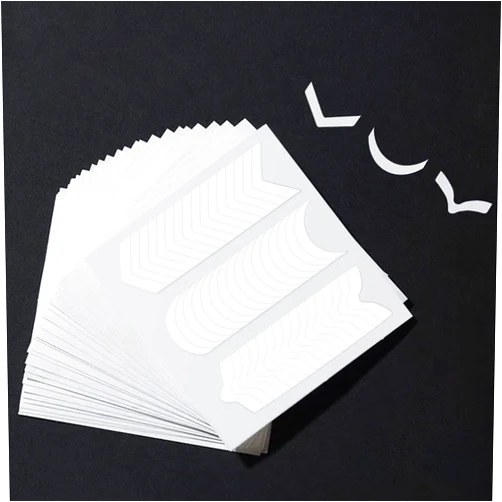 Meaufxet 2000 Pieces French Manicure Nail Art Stickers, Self-Adhesive Nail Tips Guides for DIY Decoration Stencil Tools（3 White Half-Moon Shaped Designs,45 Sheets）