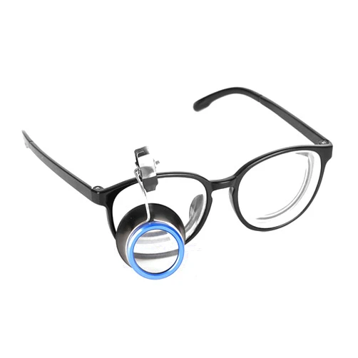 JIAHG Hands Free Clip Magnifying Glass with Clamp 20X Magnification Clip-On Eyeglass Frame Magnifier Lens Jewelry Loupe Magnifying Lens for Solder Electronics Clock and Watch Repair (Glasses Not Included)