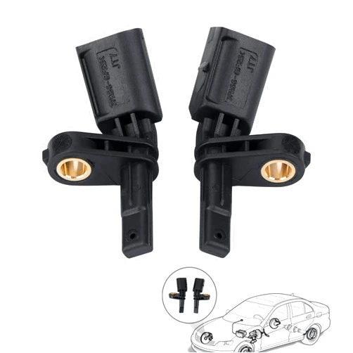 SEINECA Set of 2 ABS Sensors Front Left & Right WHT003856 WHT003857 Compatible with Audi(A3 TT),Porsche(Carrera GT),SEAT(Leon),Volkswagen(Jetta Beetle CC Passat EOS Golf) Wheel Speed Sensor ALS467 ALS430