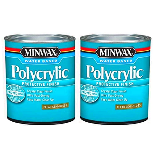 Minwax 244444444 Minwaxc Polycrylic Water Based Protective Finishes, 1/2 Pint, Semi-Gloss 2 Pack