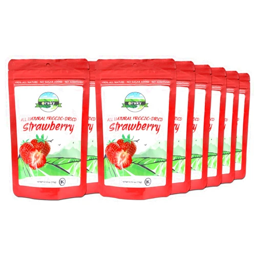 Orsky Freeze Dried Strawberries Fruit Snacks 12 Single-Serve Pack Dried Strawberry, Kosher, No Sugar Added, Holiday Gifts, Dehydrated Strawberries, Healthy Snacks For Kids & Adults 0.53 Ounce
