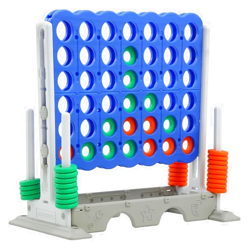 GUIDTOP SDADI Authorized Height Adjustable Giant 4-in-a-Row Connect Game - Jumbo 4-to-Score with Golf Game Set for Kids and Adults, Indoor/Outdoor Family Floor Game with Quick-Release Slider, White and Blue