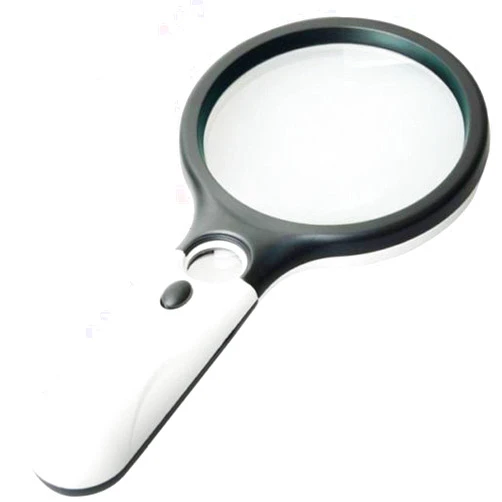 Marrywindix Magnifier 3 LED Light, Marrywindix 3X 45X Handheld Magnifier Reading Magnifying Glass Lens Jewelry Loupe White and Black