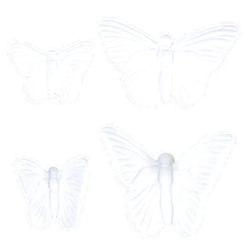FiresGift White Ceramic Butterfly Set of 4 Ceramic Wall Art Décor for Home Garden Kitchen Livingroom