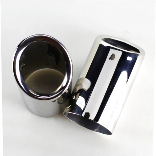 Rilycay Exhaust Tips,Stainless Steel Exhaust Muffler,2 Silver Chrom Exhaust Pipe compatible with VW Jetta MK6 Golf 7