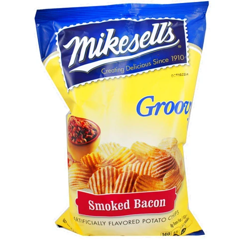 Mikesells Smoked Bacon Groovy Potato Chips 9.5 Ounce Bag