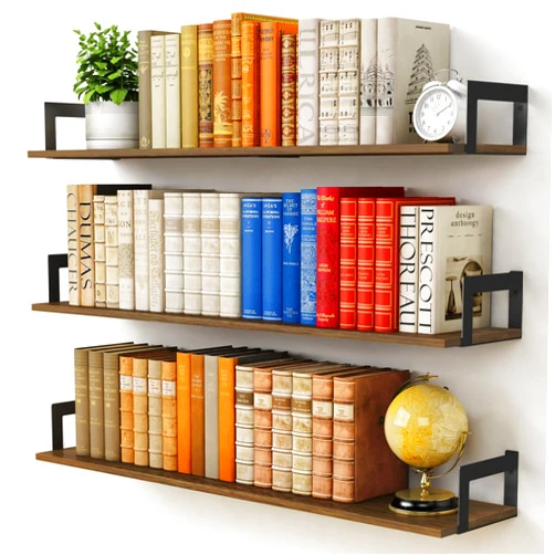 Harwaya Floating Shelves for Wall 36 Inches Long, Large Wall Book Shelves for Bedroom, Rustic Wood Wall Mounted Bookshelf for Living Room Office Kitchen Closet Organizers and Storage - Set of 3