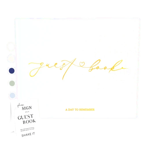 Braveriky Wedding Guest Book for Your Wedding Reception - Elegant Hardcover Polaroid Guestbook with Table Sign - Blank Sign in Book for Birthdays, Baby Showers, Special Events, 9