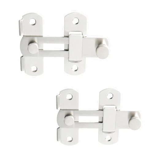 Alise 2Pcs 4 inch Flip Latch Gate Latches, Safety Door Lock for Barn Wood Fence Sliding French Doors,Heavy Duty SUS304 Stainless Steel Gate Hardware Brushed Nickel MS9500LS-2P