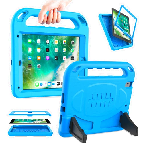 LEDNICEKER Kids Case for iPad 9.7 2018/2017 & iPad Air 2 - [Built-in Screen Protector][Light Weight Handle] Shockproof Stand Case for iPad 9.7 inch 2018(6th Generation) / 2017(5th Gen) - Blue