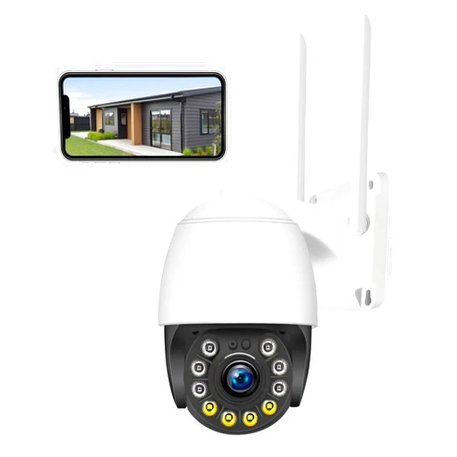 HOSAFE.COM Security Camera Outdoor Wired with Night Vision Color, 360 WiFi Cameras for Home Security, Waterproof Video Surveillance Cameras, Motion Detection, Auto Tracking & Alarm, Fee Phone App and PC Software