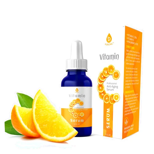Pursonic Vitamin C Serum, 20% is a high potency Best Organic Anti-Aging Moisturizer Serum for Face, Neck & Décollete and Eye Treatment (3 fl. oz)