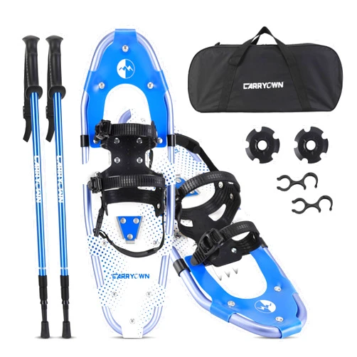 Carryown Snowshoes for Adults Men Women Youth Kids, Light Weight Aluminum Alloy Terrain Snow Shoes with Trekking Poles and Carrying Tote Bag