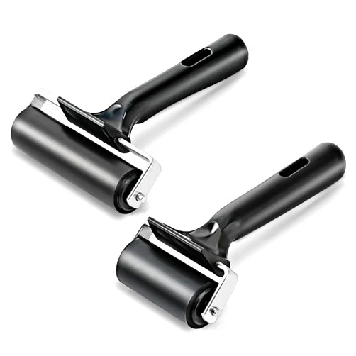 Yorwe Rubber Roller, Ideal for Anti Skid Tape Construction Tools, Print, Ink and Stamping Tools (2.5 & 4-Inch, Black)