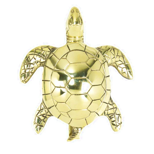 UD Large Solid Brass Sea Turtle Doorknocker