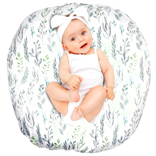 DILIMI Newborn Lounger Cover, Removable Ultra Soft Comfortable Slipcover for Infant Lounger Pillow, Leaf (Lounger Pillow Not Included)
