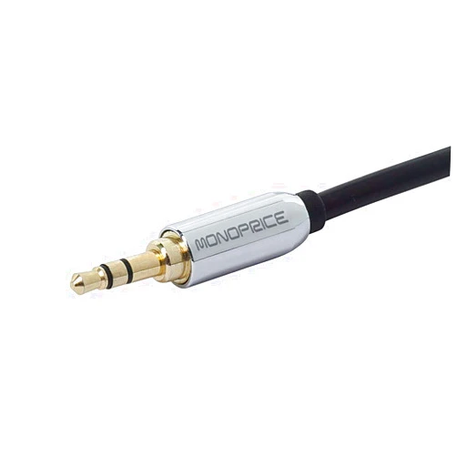 Monoprice Audio Cable - 3 Feet - Black | 3.5mm Stereo Male to RCA Stereo Male Gold Plated Cable for Mobile