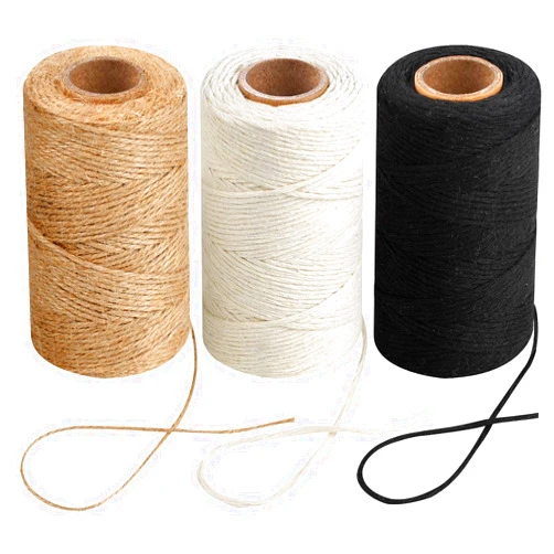 Joyberg 984 Ft Natural Jute Twine, 2mm Thin White Cotton Rope for Crafts, Art, Gardening, Gift Wrapping, Decoration, Packing - 3 Rolls