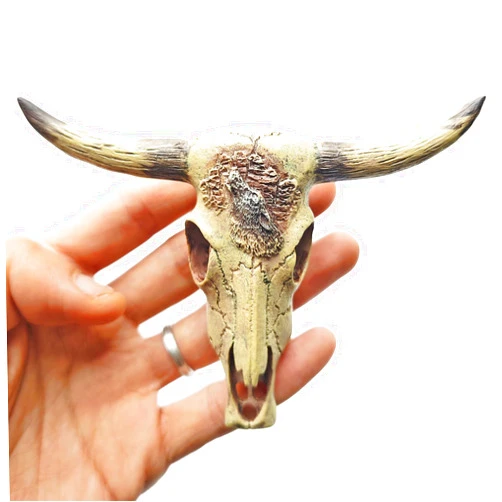Anranmm Aquarium Decorations Cattle Skull Fish Tank Decor Bearded Dragon Tank Decor Ornaments Reptiles Hideouts Decorations Small Animal Cage Accessories Habitat Décor for Geckos Lizards Snakes