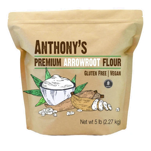 Anthony's Premium Arrowroot Flour, 5 lb, Fine Powder, Gluten Free, Non GMO, Cornstarch Alternative