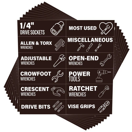 Abudada Toolbox Organization Magnetic Labels - 80 Tool Organizer Icon Labels with Strong Magnets, Toolbox Widget Stickers Accessories - Fits All Brands of Steel Tool Chest Organizer
