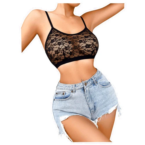 SOLY HUX Women's Sexy See Through Bra with Adjustable Straps Lace Bralettes for Women