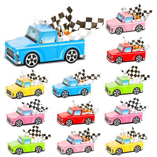 ZOIIWA 24 Pcs Classic Car Party Food Boxes Race Car Birthday Party Supplies Kids Trucks Food Box Tray with Snack and Waxed Paper Food Liners Table Centerpiece for Boys Girls Car Party Favors Decorations