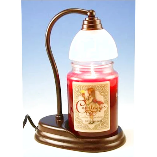 Courtney's Candles Aurora Bronze Candle Warmer and Courtneys 26 oz Candle - Spiced Pumpkin