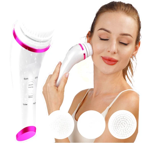 MEBAY Sonic Facial Cleansing Brush Face Wash Scrubber Exfoliator 4 in 1 Electric Exfoliating Vibrating Cleanser Machine Waterproof Rechargeable - Facial Skin Deep Washer System