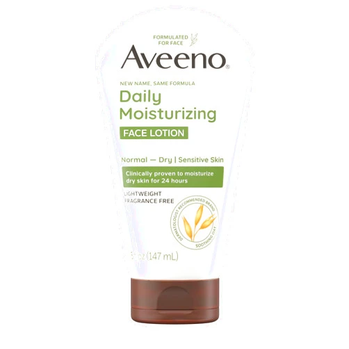 Aveeno Daily Moisturizing Face Lotion with Soothing Prebiotic Oat, Lightweight Non-Greasy Facial Moisturizer for Normal to Dry, Sensitive Skin, 24-Hour Moisture, Fragrance-Free, 5 oz