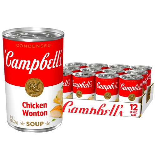 Campbell's Condensed Chicken Wonton Soup, 10.5 oz Can (12 Pack)
