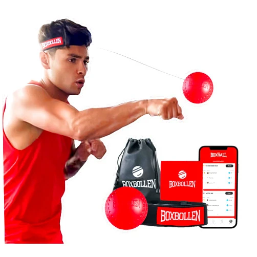 Boxbollen Original with App, Used by Celebrities - MMA Gear Boxing Ball - Boxing Reflex Ball with Adjustable Strap - Interactive Boxball App Integration - 1 Pack