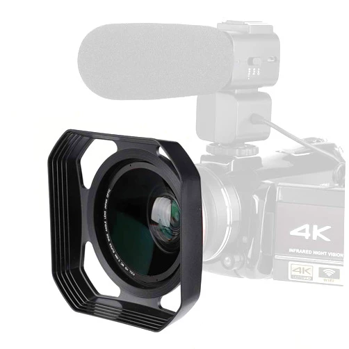 Akozon DV Camera Lens Hood, 37mm/72mm, Light Stopper