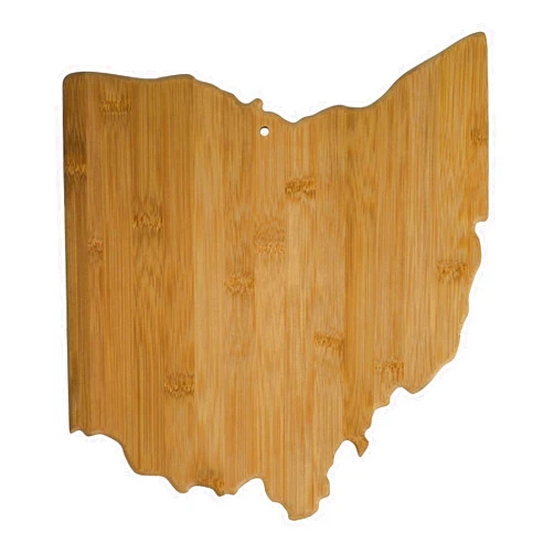 Totally Bamboo Ohio State Shaped Serving & Cutting Board, Natural Bamboo