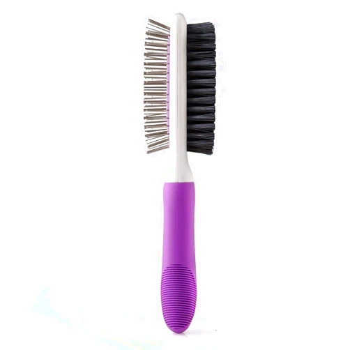 POODLIE Pet Grooming Brush - Fur Detangling Pins & Coat Smoothing Slicker Bristles, Two-Sided Design for Dogs, Cats & Other Animals
